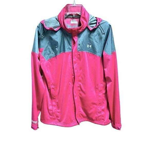 Under Armour Pink Storm All Season Hooded Jacket Size Medium - Picture 1 of 9